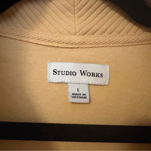 Studio Works Lightweight Shawl-Collar Pullover in Soft Yellow - Picture 2 of 2